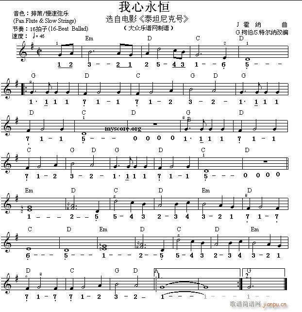 世界名曲双谱式 我心永恒1