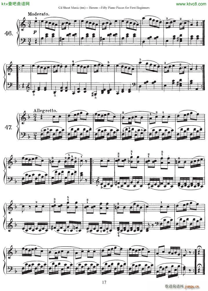 Berens op 70 50 Piano Pieces for Beginners17