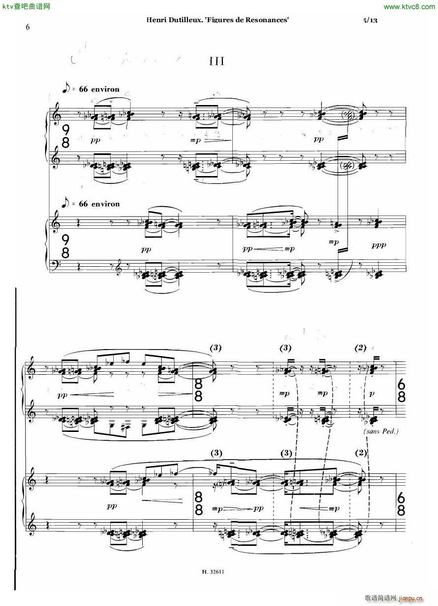 Dutilleux Figures de Résonances for Two Pianos5