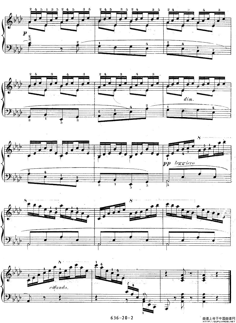 《车尔尼钢琴手指灵巧初步练习曲》OP.636-202