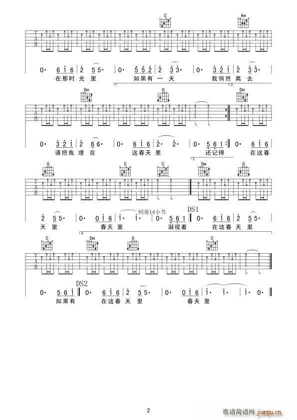 春天里（汪峰词曲、觉心Guitar 制谱版）2