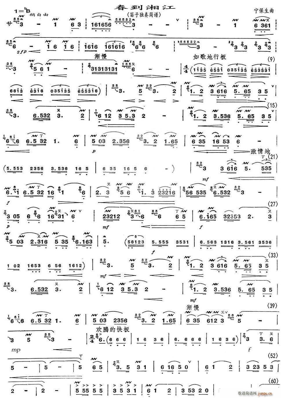 春到湘江（笛子独奏 两页版）1
