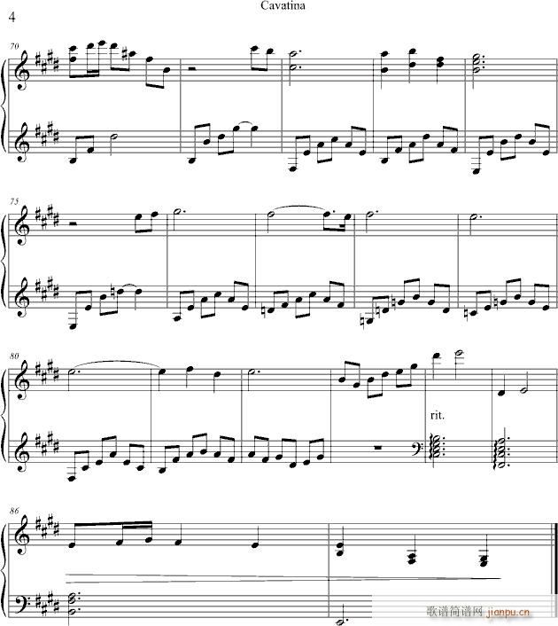 cavatina钢琴版_动漫影视4