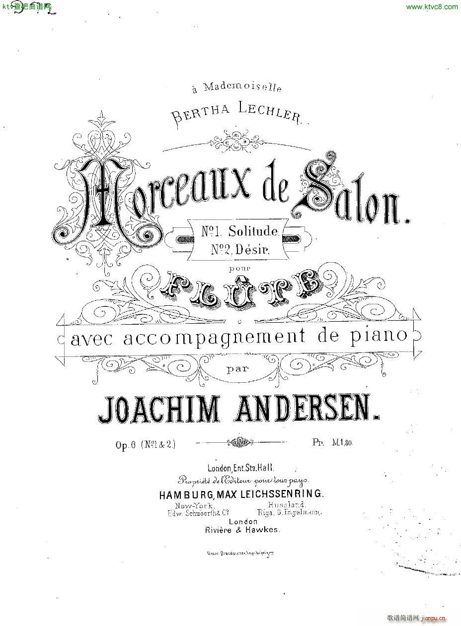 Andersen op 6 Morceaux de Salon fl pno1