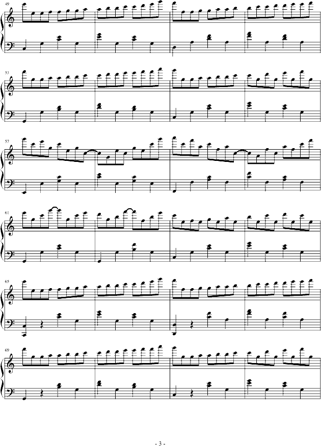 C大调练习曲-钢琴谱(钢琴曲)-每一天3