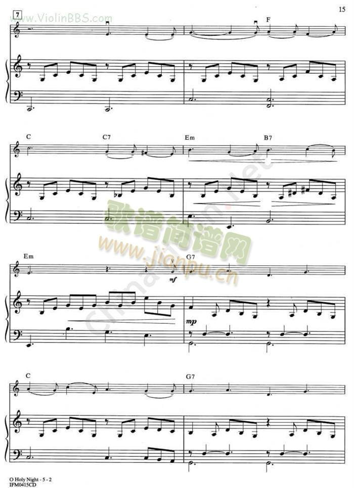 3.O HOLY NIGHT 钢琴伴奏谱2
