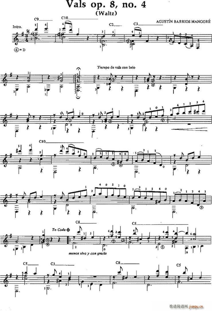 Vals op 8no 4（古典吉他）1