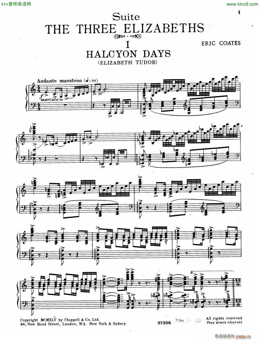 Coates The Three Elizabeths Piano Suite2