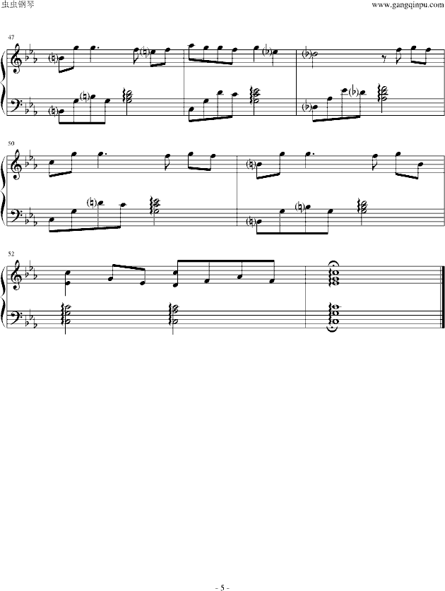 白色的旋律-钢琴谱(钢琴曲)-克莱德曼5