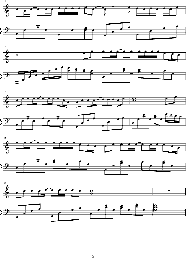 稻香(C调版)-钢琴谱(钢琴曲)-周杰伦2