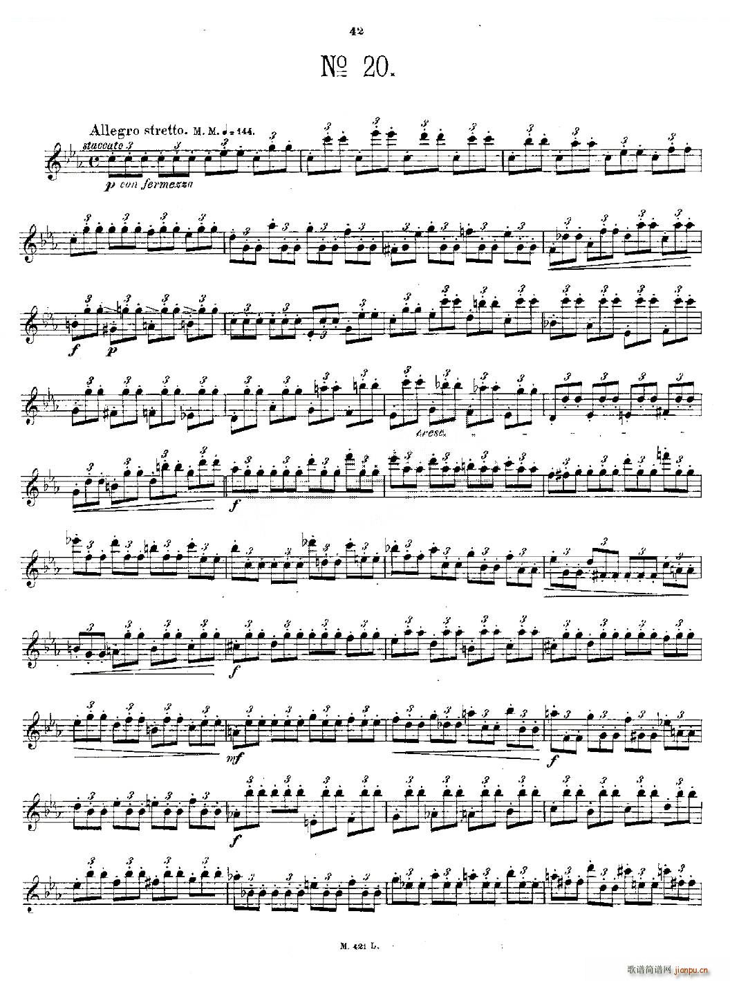 24首长笛练习曲 Op 15 之16―20 铜管10