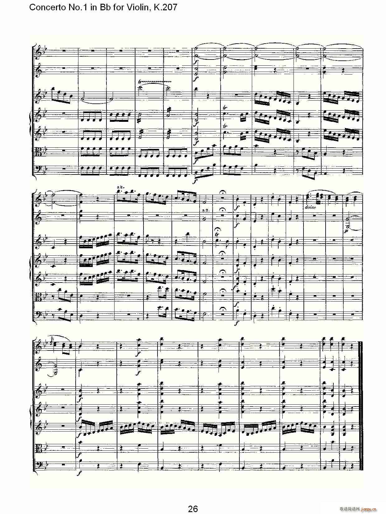 Concerto No.1 in Bb for Violin, K.207（Bb调小提琴第一协奏曲）_沃尔夫冈・阿马多伊斯・莫扎特26