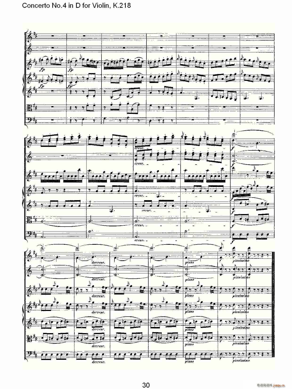 Concerto No.4 in D for Violin, K.218（D调小提琴第四协奏曲，K）30