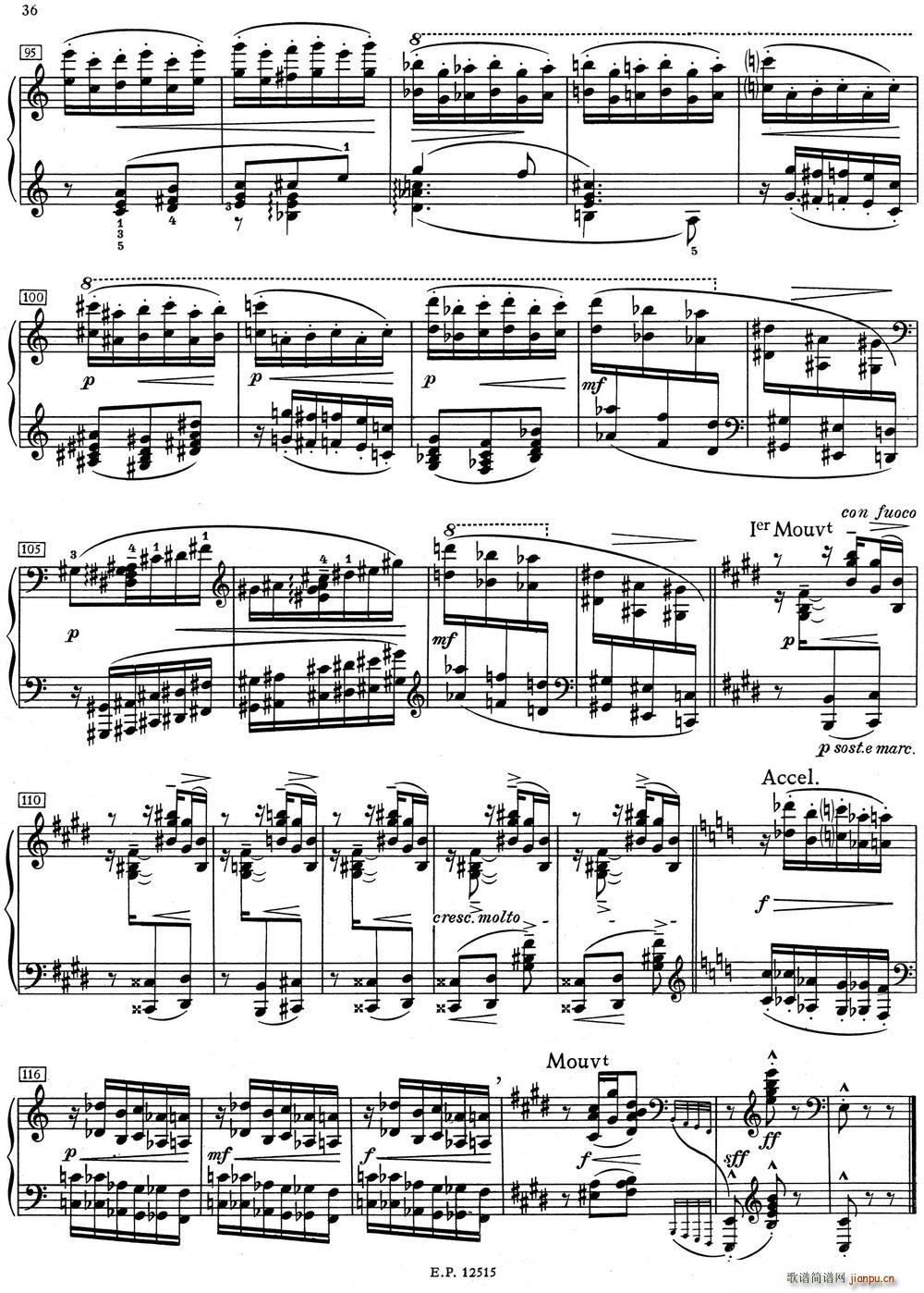 德彪西12首钢琴练习曲（5 八度练习v1 0 octaves）6