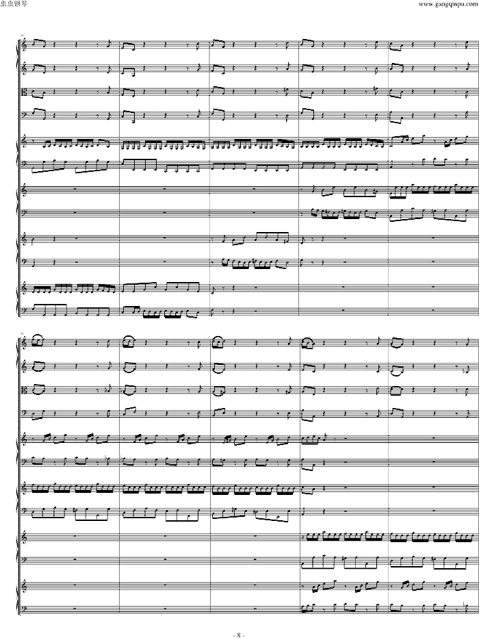 四羽管键琴协奏曲 BWV1065-钢琴谱(钢琴曲)-巴哈-Bach, Johann Sebastian8