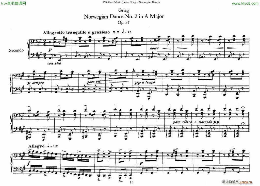 Grieg Norwegian Dance Op 35 1 4 Duet13