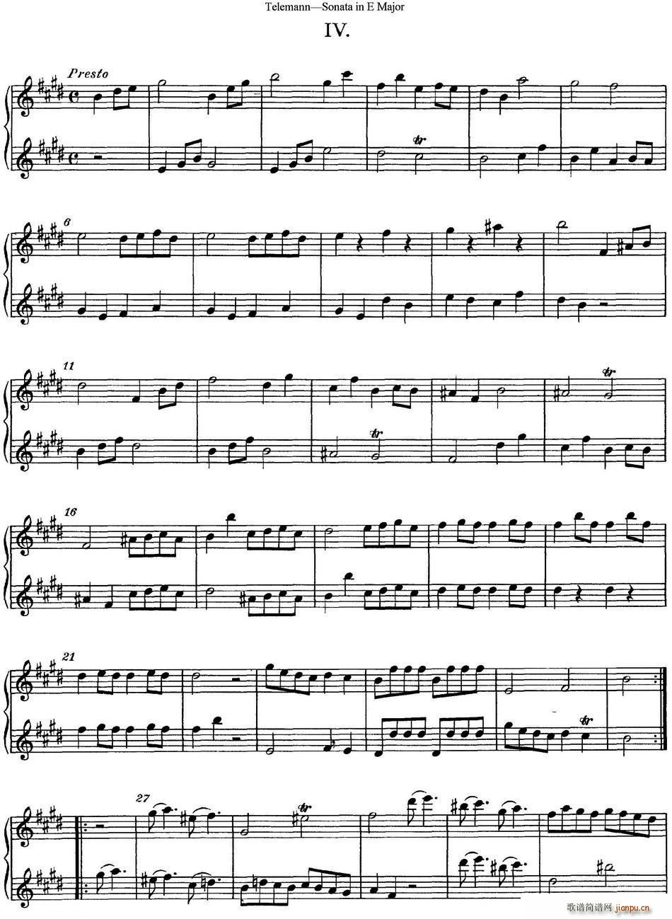 台莱曼E大调双长笛奏鸣曲 (No 4)1