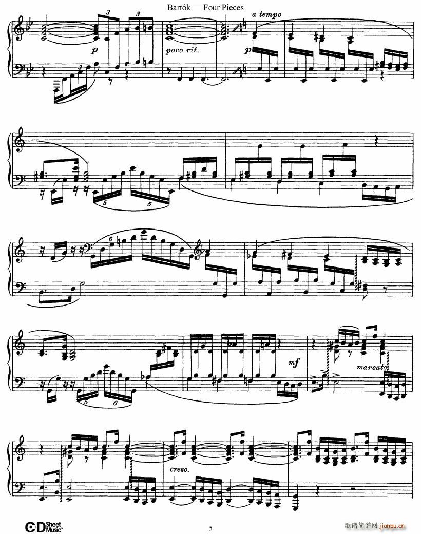Bartok DD 71 Four Piano Pieces5