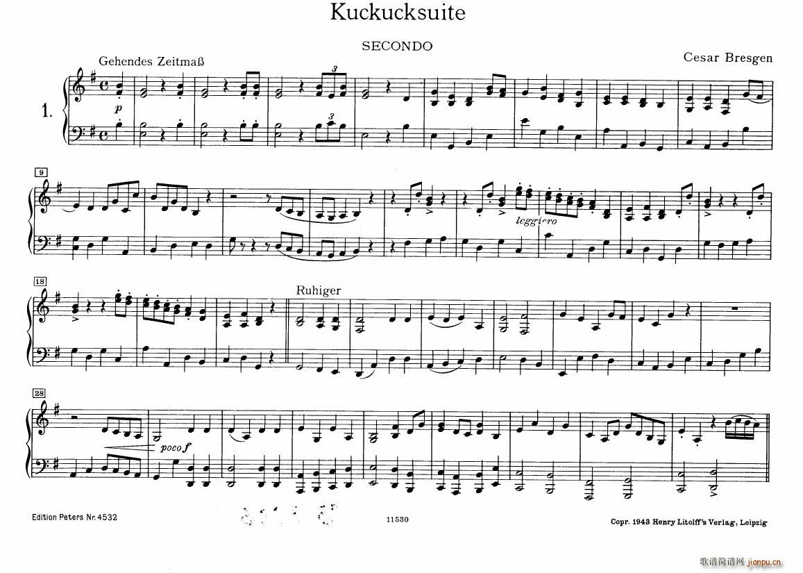 Bresgen Kuckucksuite for piano 4hands1