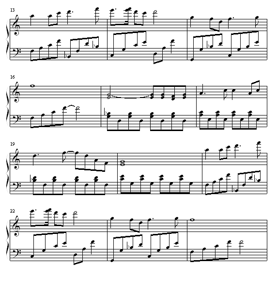 樱的内心-钢琴谱(钢琴曲)-火影忍者2