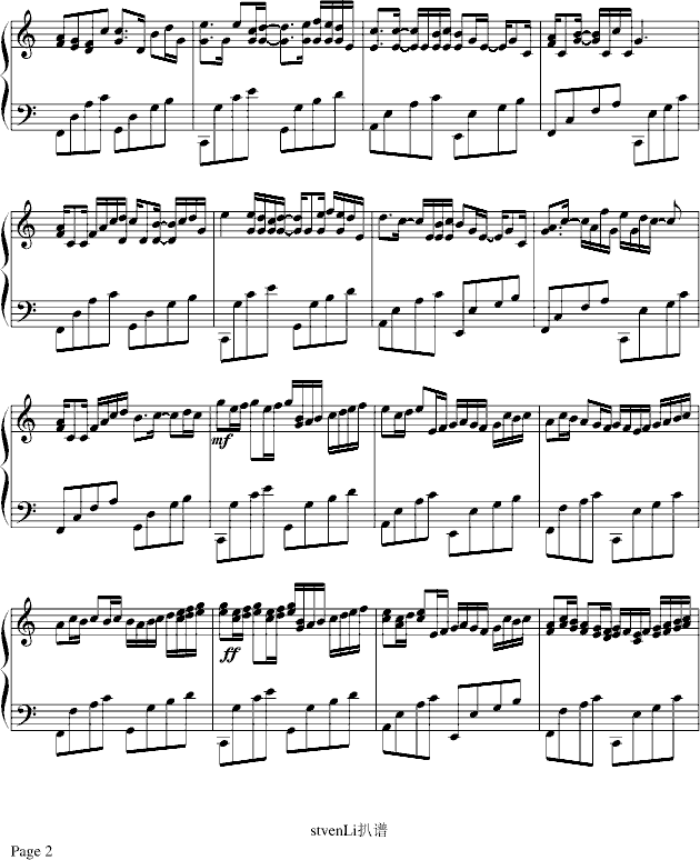 卡农-演奏版-Geogre winston-钢琴谱(钢琴曲)-帕赫贝尔-Pachelbel2