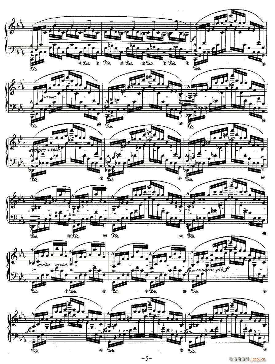 肖邦钢琴练习曲，Op.25之十二5