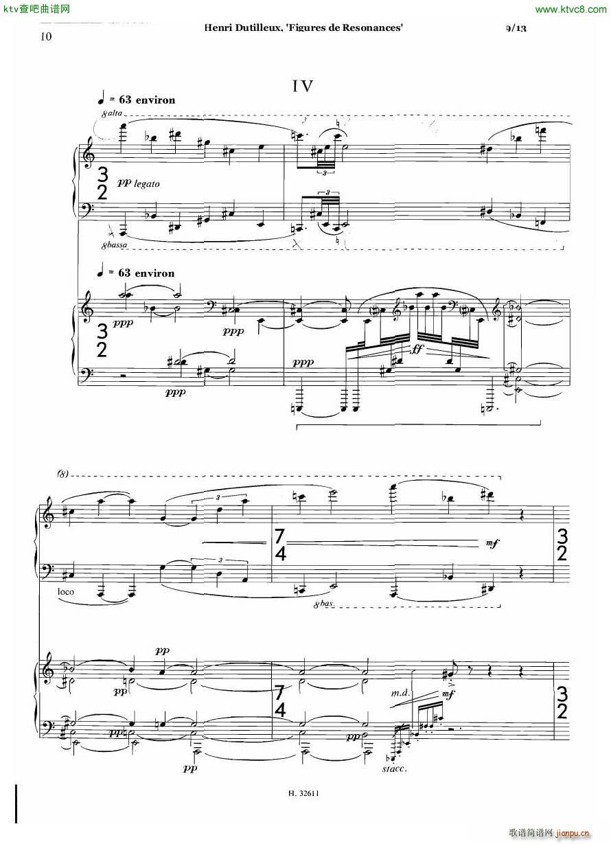 Dutilleux Figures de Résonances for Two Pianos9
