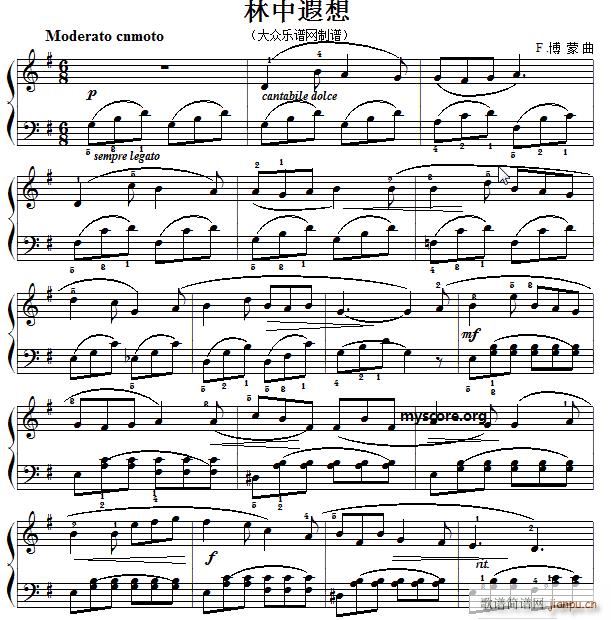 林中遐想(古典钢琴小曲)1
