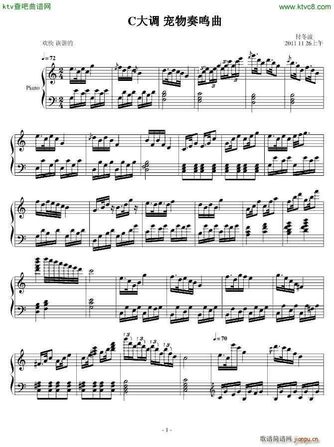 C大调 宠物奏鸣曲_付冬波1