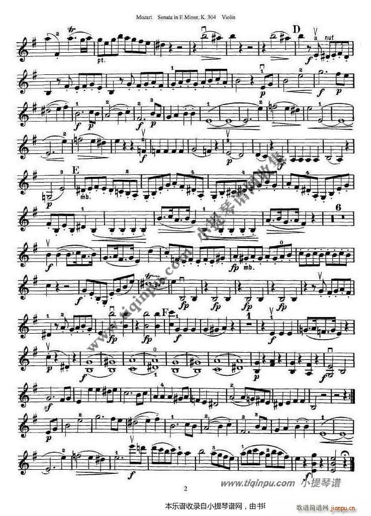 莫扎特小提琴奏鸣曲e小调(K 304)2