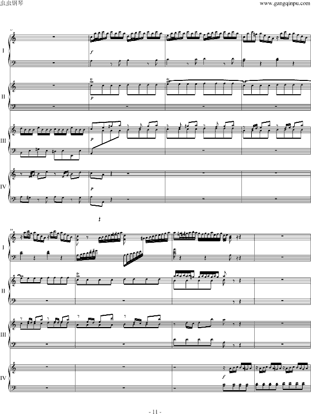巴赫为四架钢琴写的钢琴协奏曲-钢琴谱(钢琴曲)-巴赫-P.E.Bach11