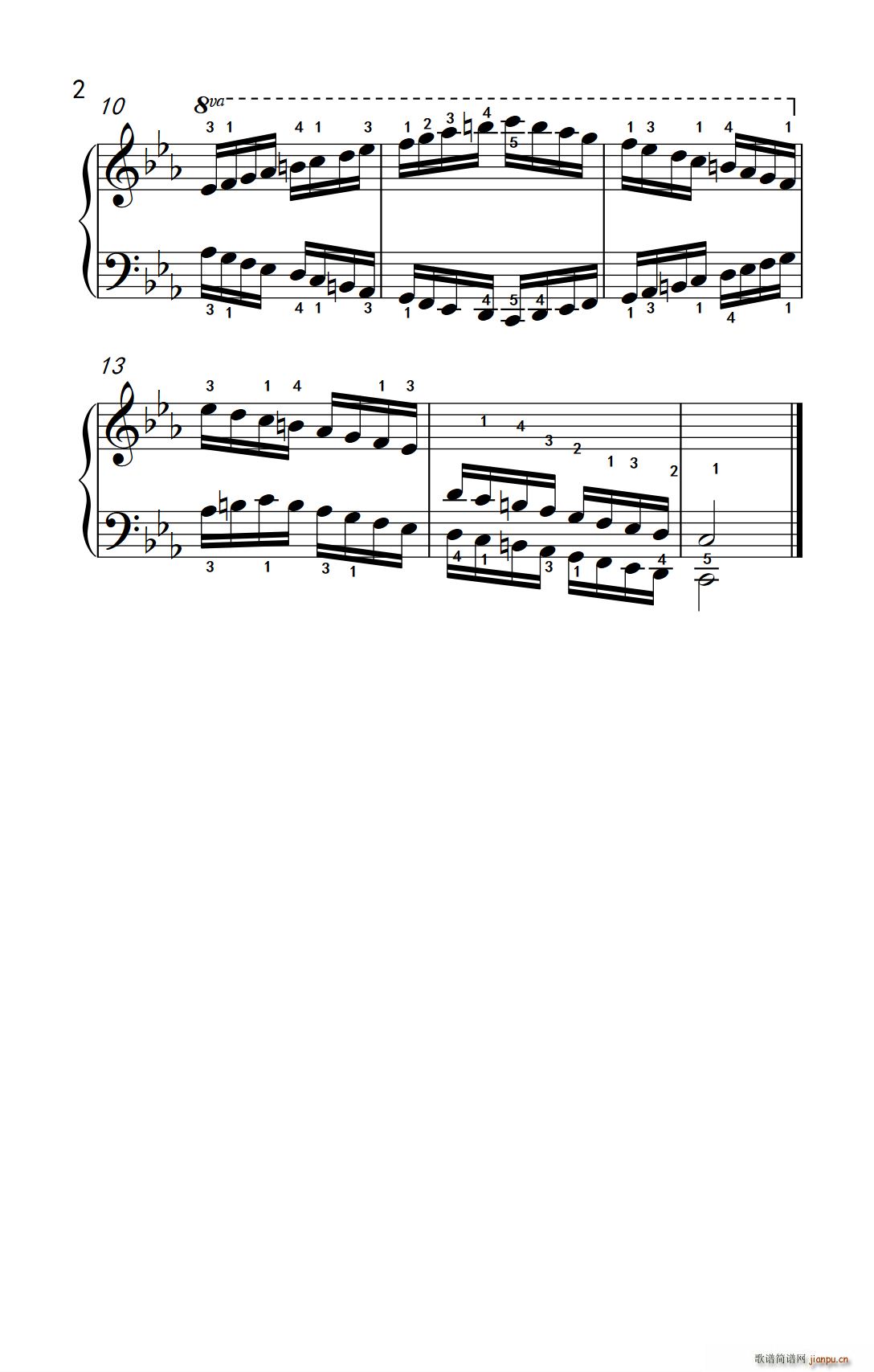 C小调音阶（反向四个八度）（孩子们的钢琴音阶、和弦与琶音 2）1