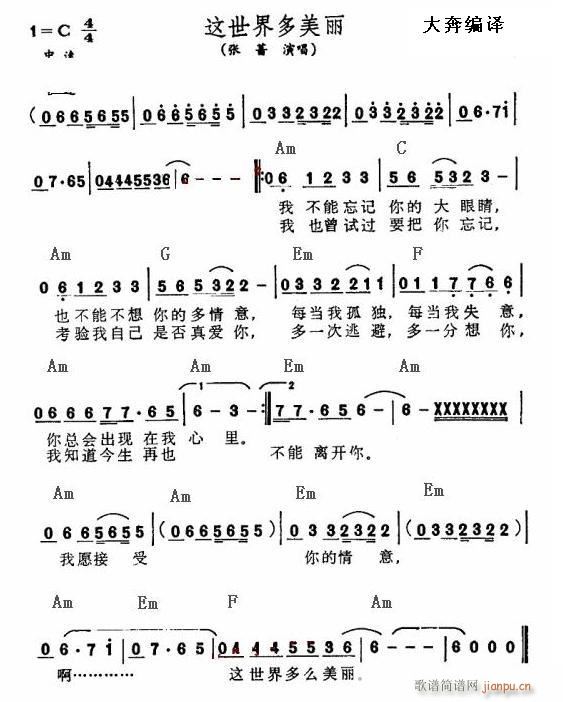为世界多么美丽_张蔷1