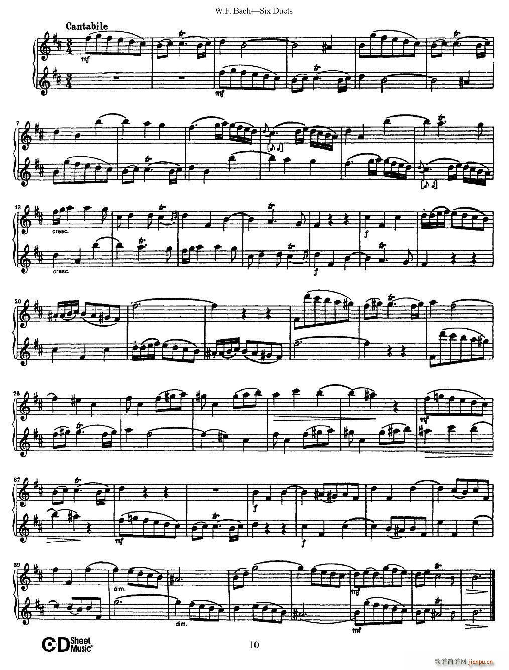 W F 巴赫―六首二重奏练习曲（2）4
