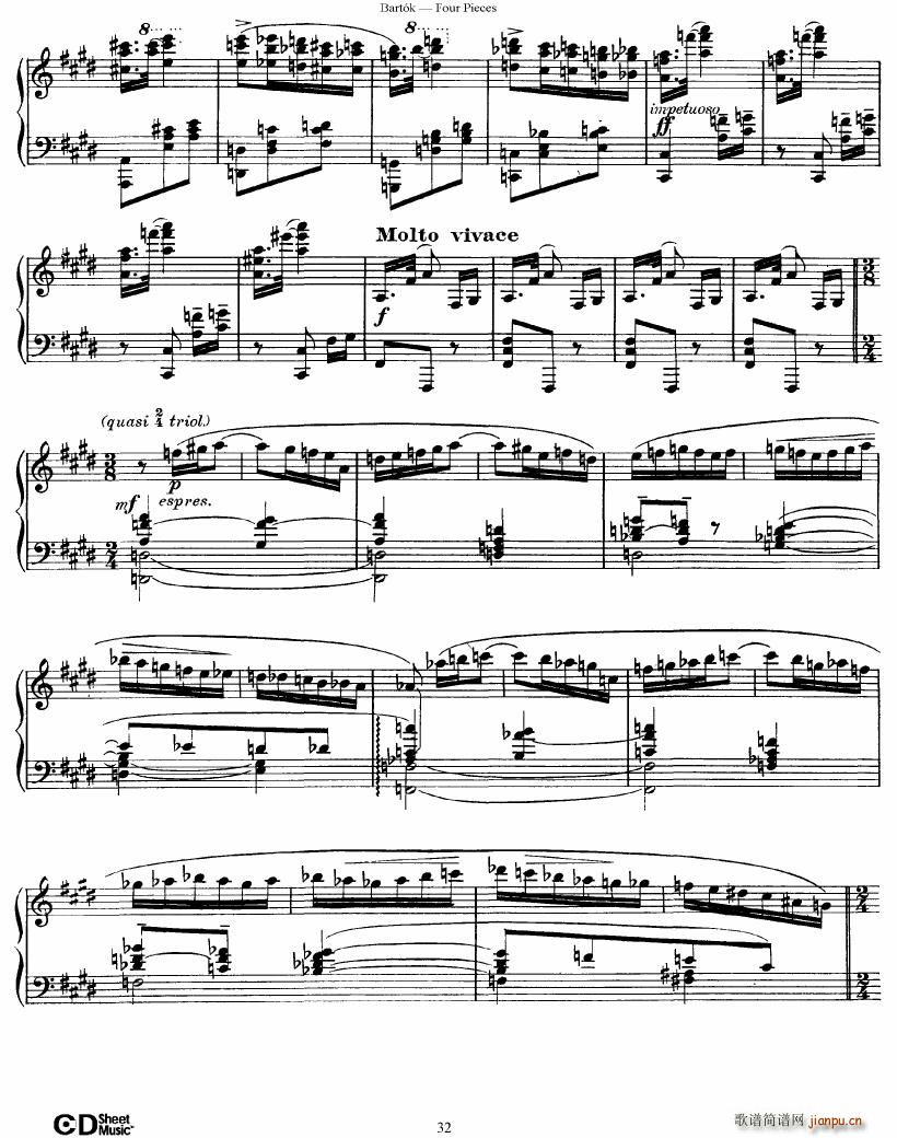 Bartok DD 71 Four Piano Pieces32