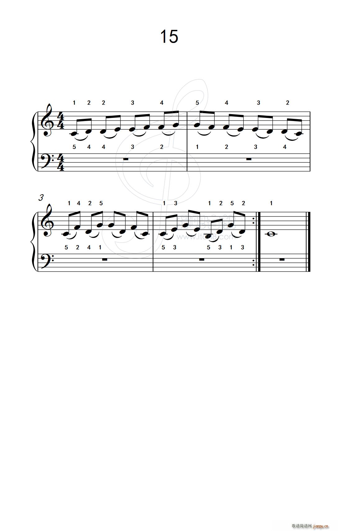 连音练习 15(儿童钢琴手指练习 2)1