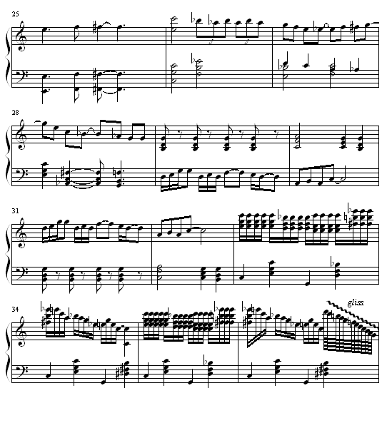 蓝色狂想曲-钢琴谱(钢琴曲)-克莱德曼2