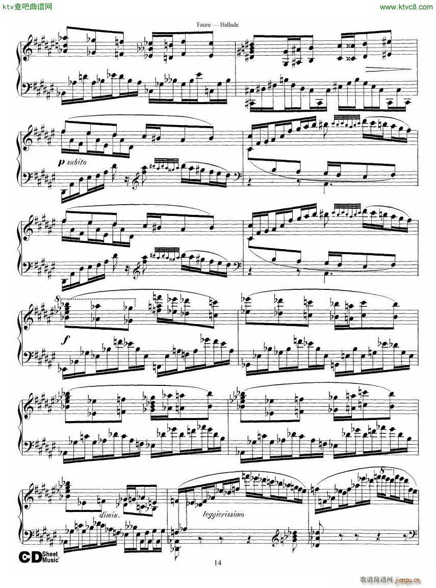 Faure Ballade Op 1914