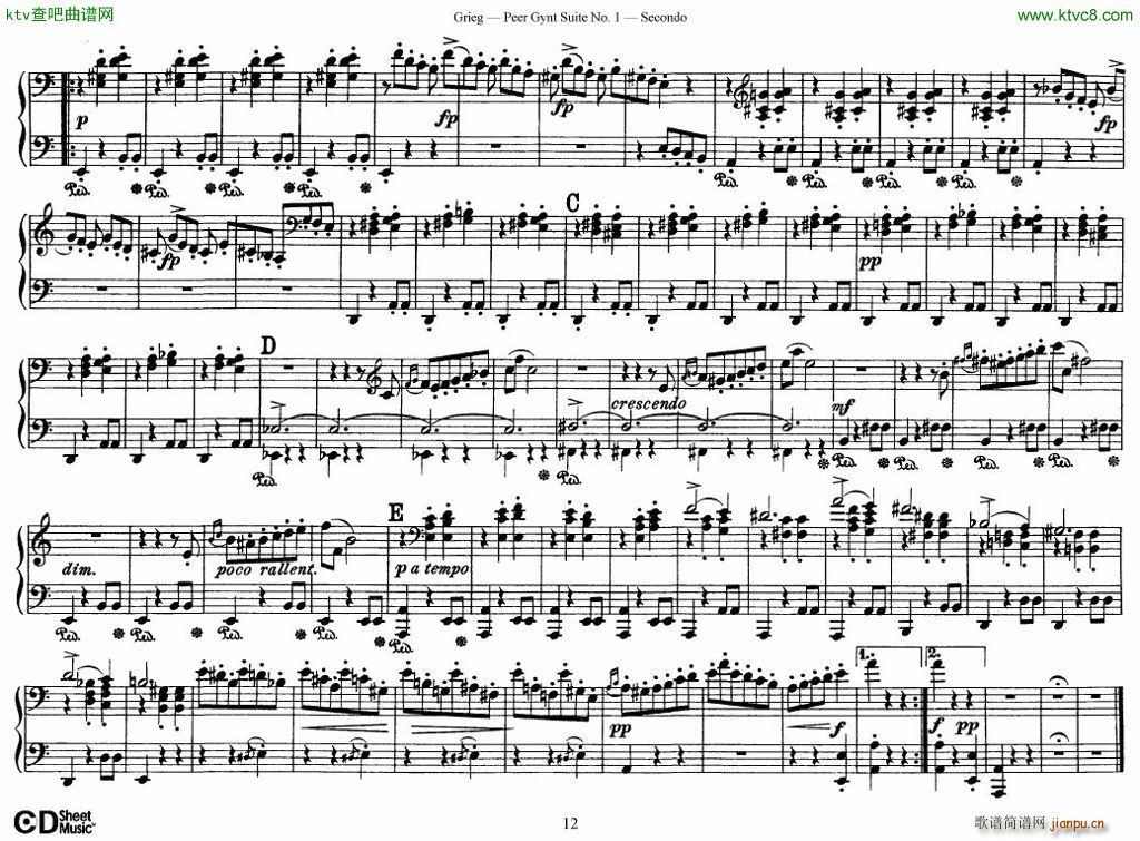 Grieg Two Symphonic Dances 4 Hands12