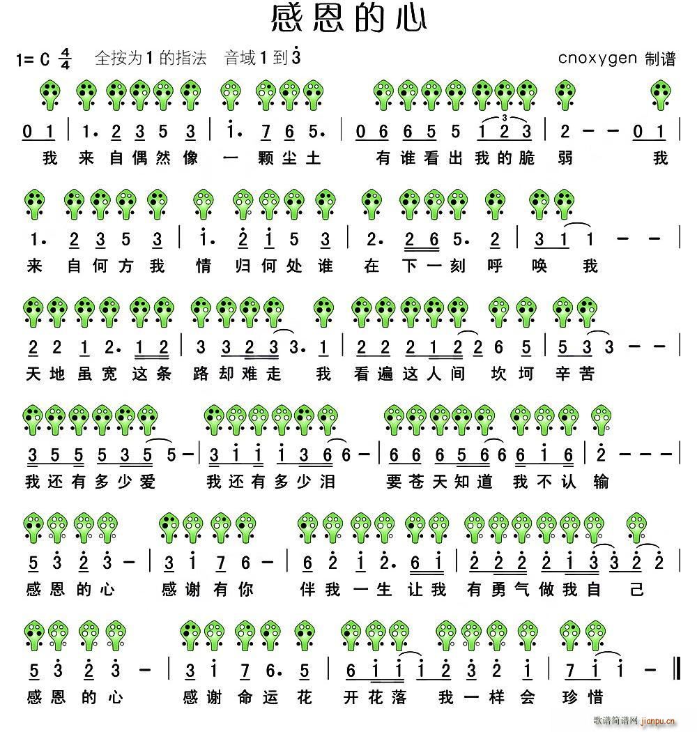 感恩的心(六孔 )1