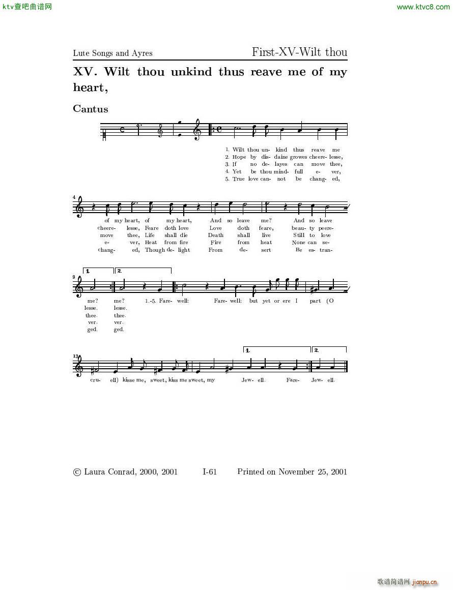 Dowland Lute Music 二17