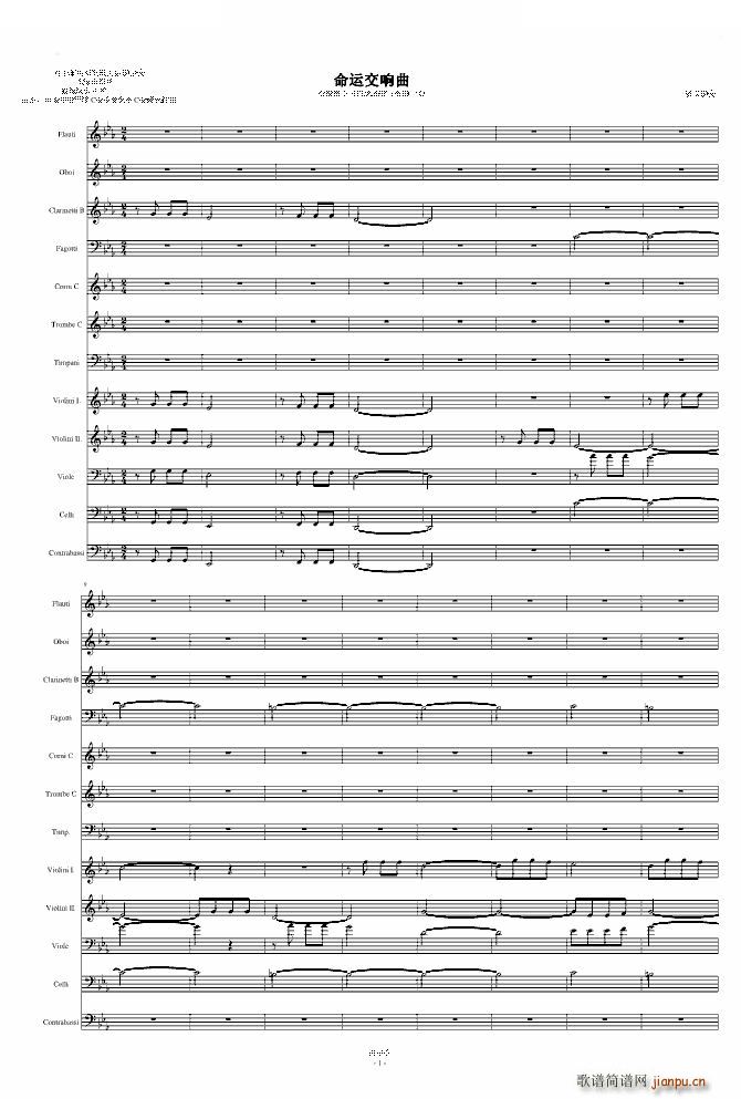 命运交响曲（潦草）_贝多芬 beethoven1