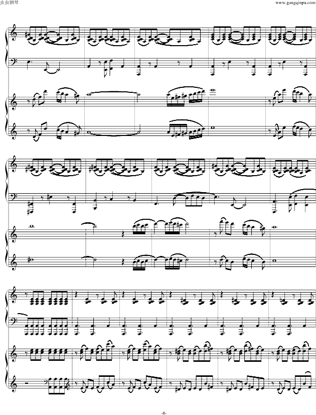自由探戈（四手联弹）-钢琴谱(钢琴曲)-皮亚佐拉6