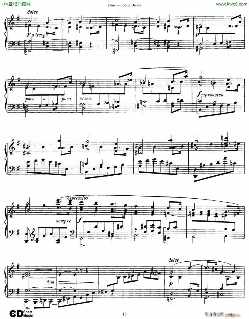 Faure 8 Pieces Breves Op 8413