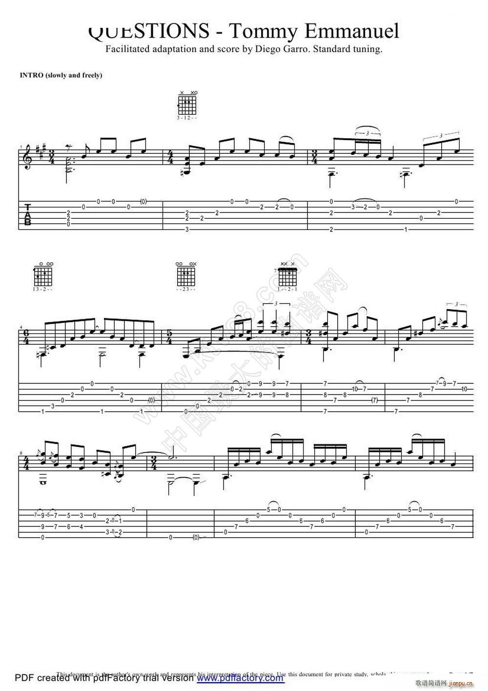 tommy emmanuel questions Tommy Emmanuel（指弹吉它）1
