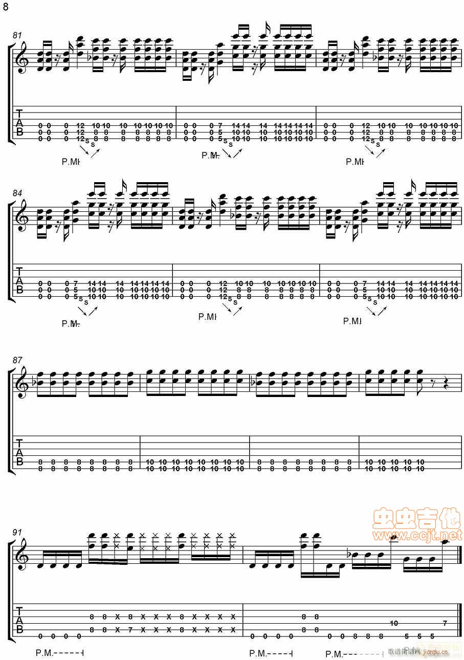说传记谱-分享-Nickelback-believe it or not-节奏吉他谱_nickelback8