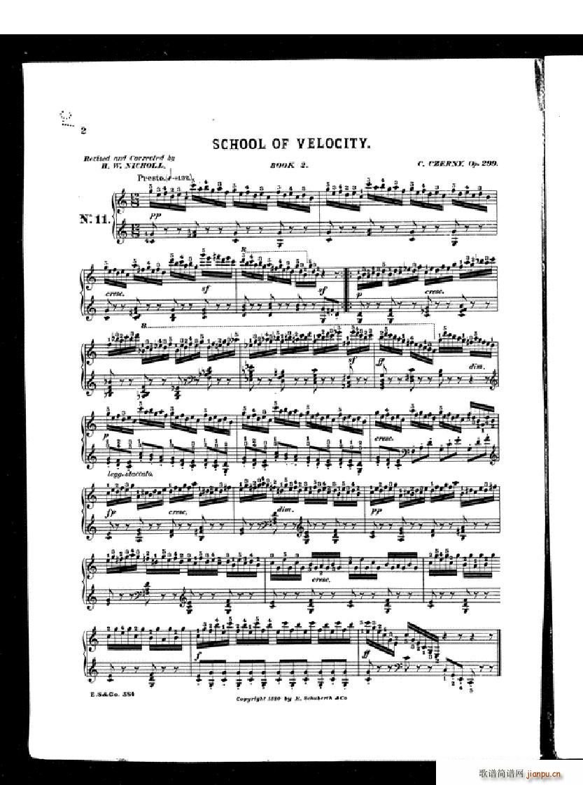 Czerny School of Velocity book 2 Op 2991