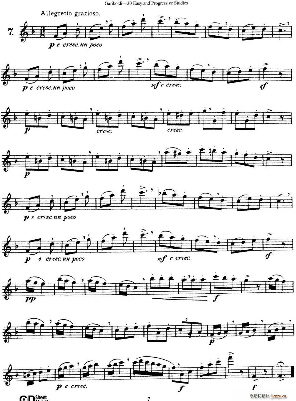 三十首基础及提高练习曲(NO 7) 长笛1