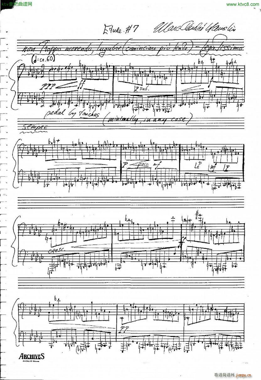 Etude No 7 in E flat minor1