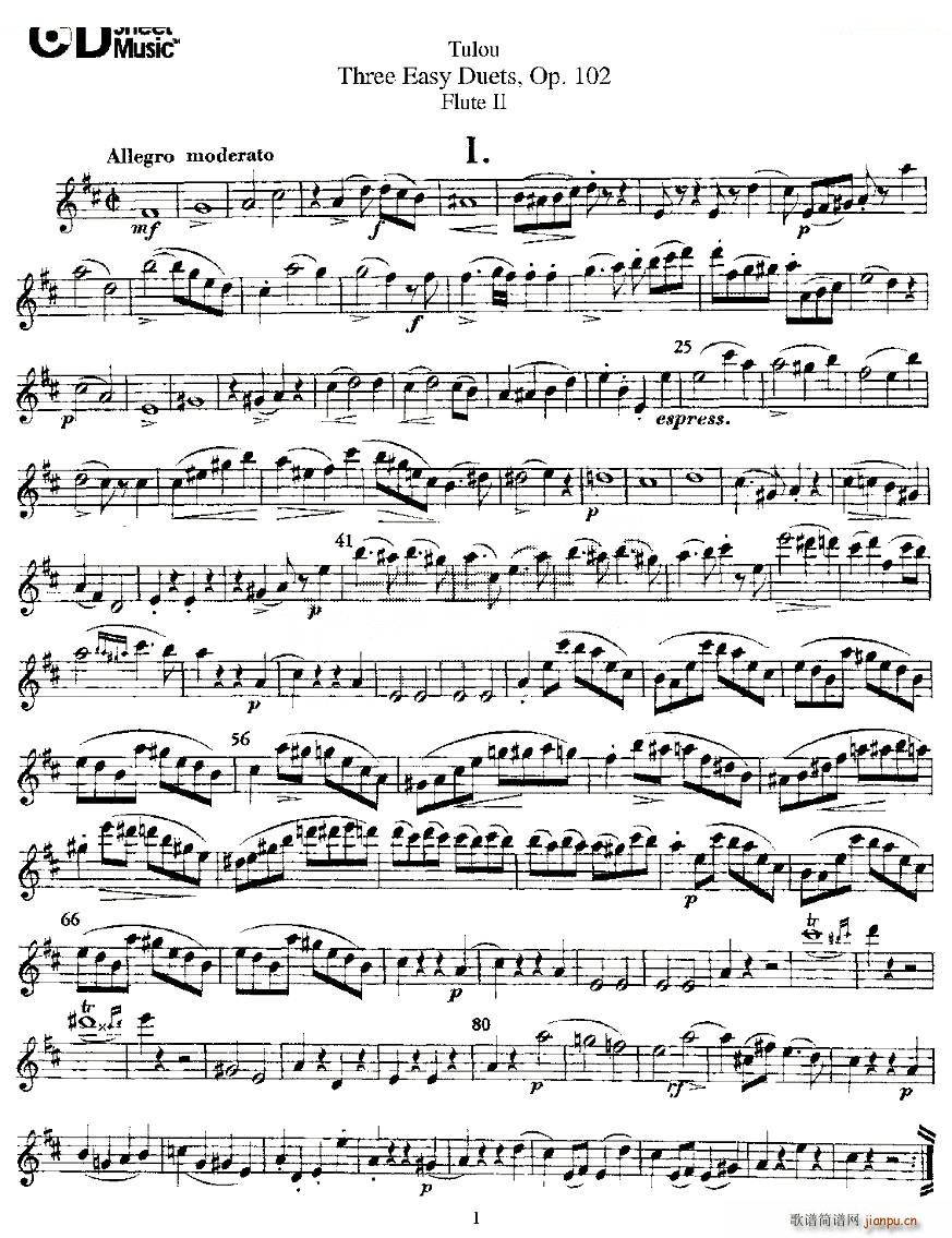 Three Easy Duets Op 102 之第二长笛（三首简易重奏曲作品102号） 铜管1